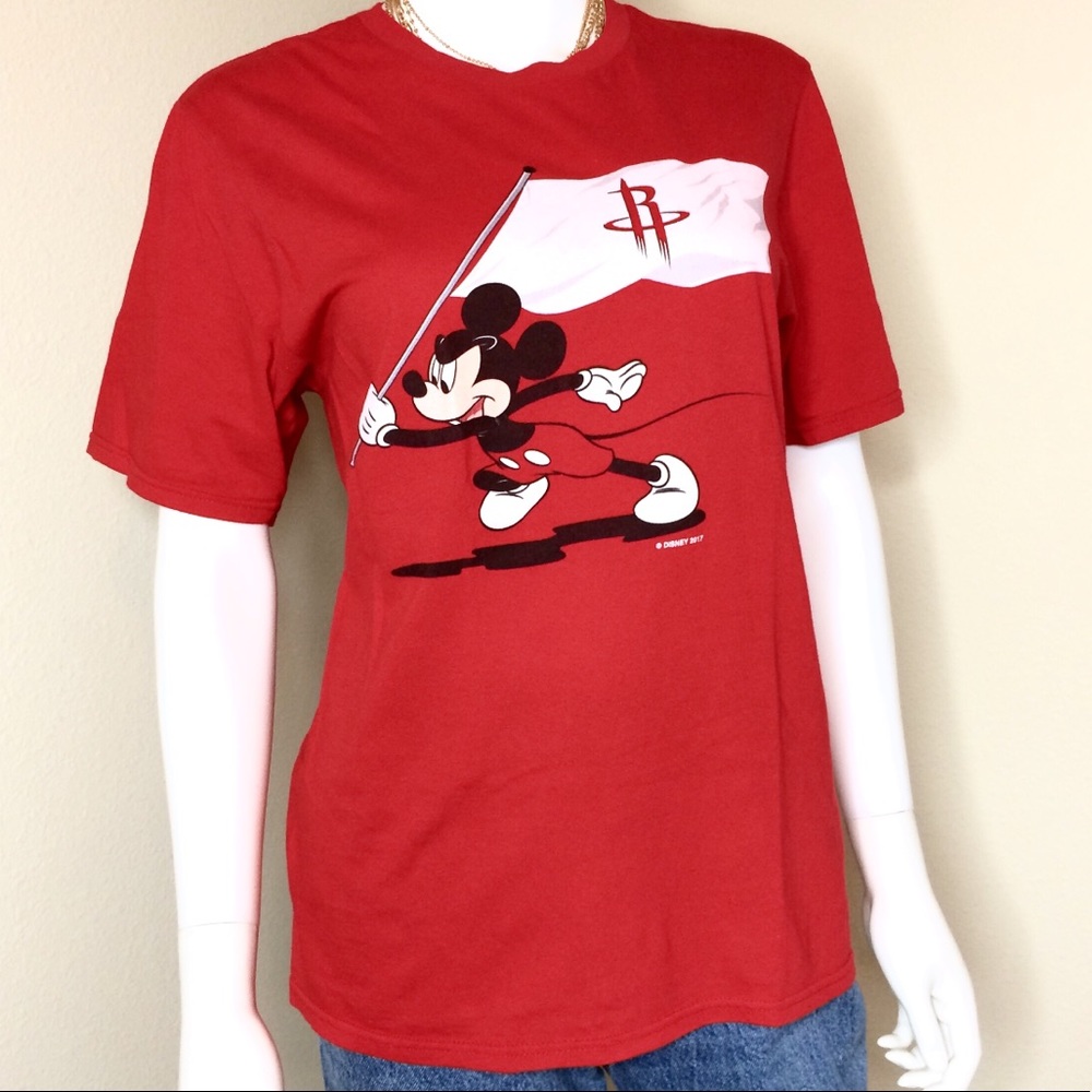 Disney Tee Shirt Mickey Mouse Fanatics NBA Rockets